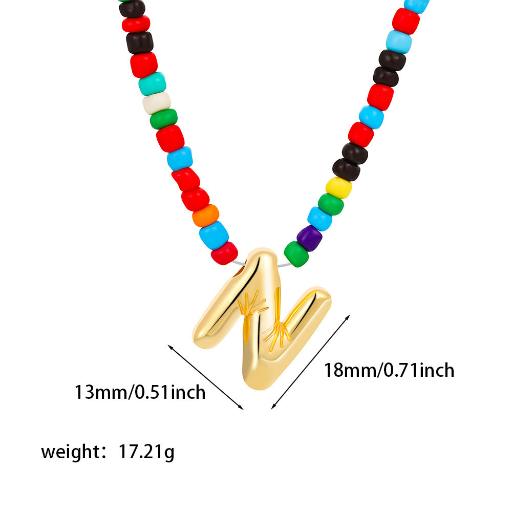 Collana con Lettere Unisex in Acciaio Inossidabile Placcato Oro 18K Casual