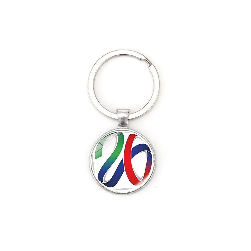 Alloy Keychain with Time Gem Pendant