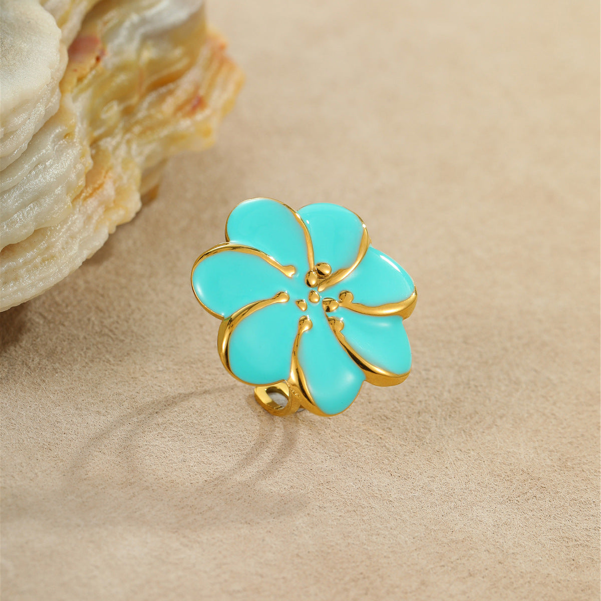 Pendientes Florales Minimalistas de Acero Inoxidable con Acabado Esmaltado para Mujer Diseño Geométrico de Pétalos Joyería de Oficina de Moda