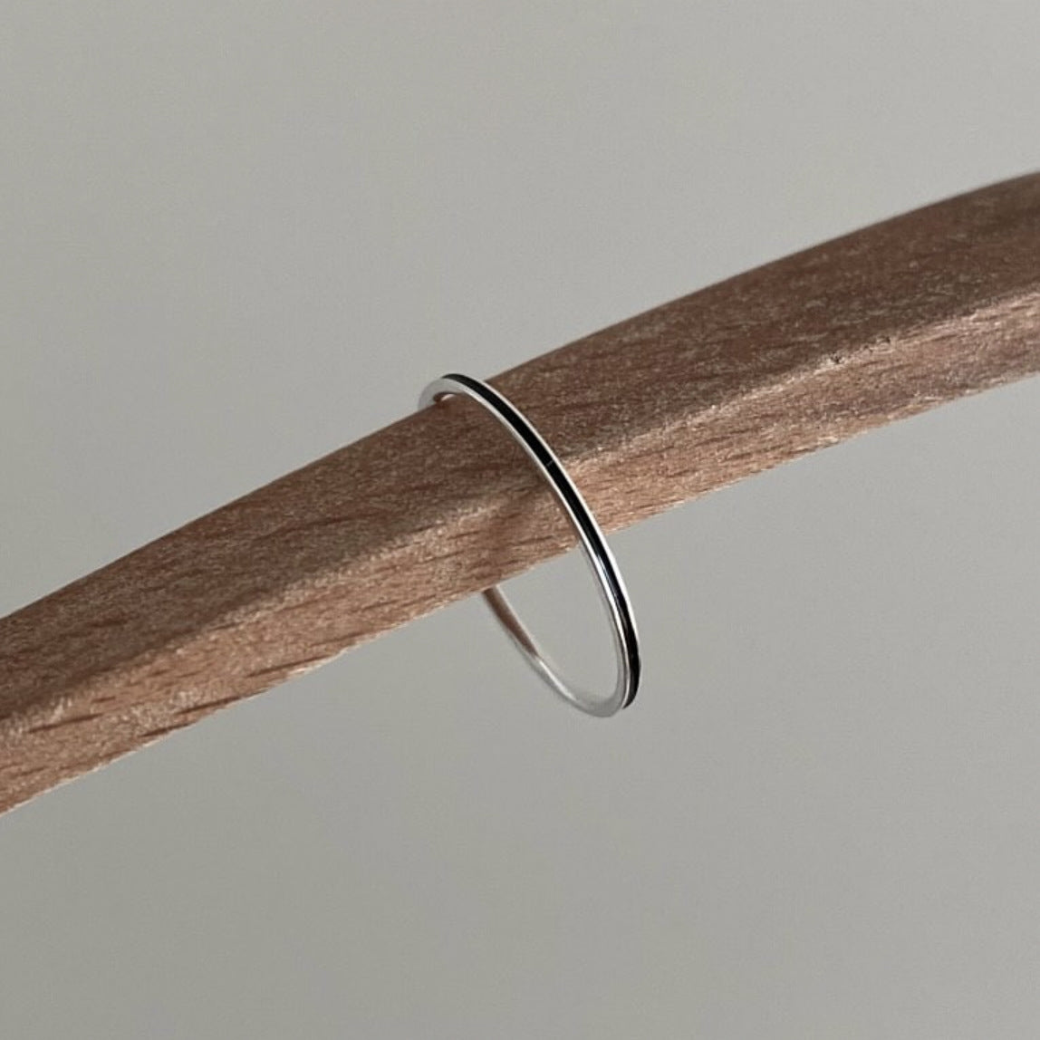 Minimalist Vintage 925 Sterling Silver Geometric Line Ring for Women