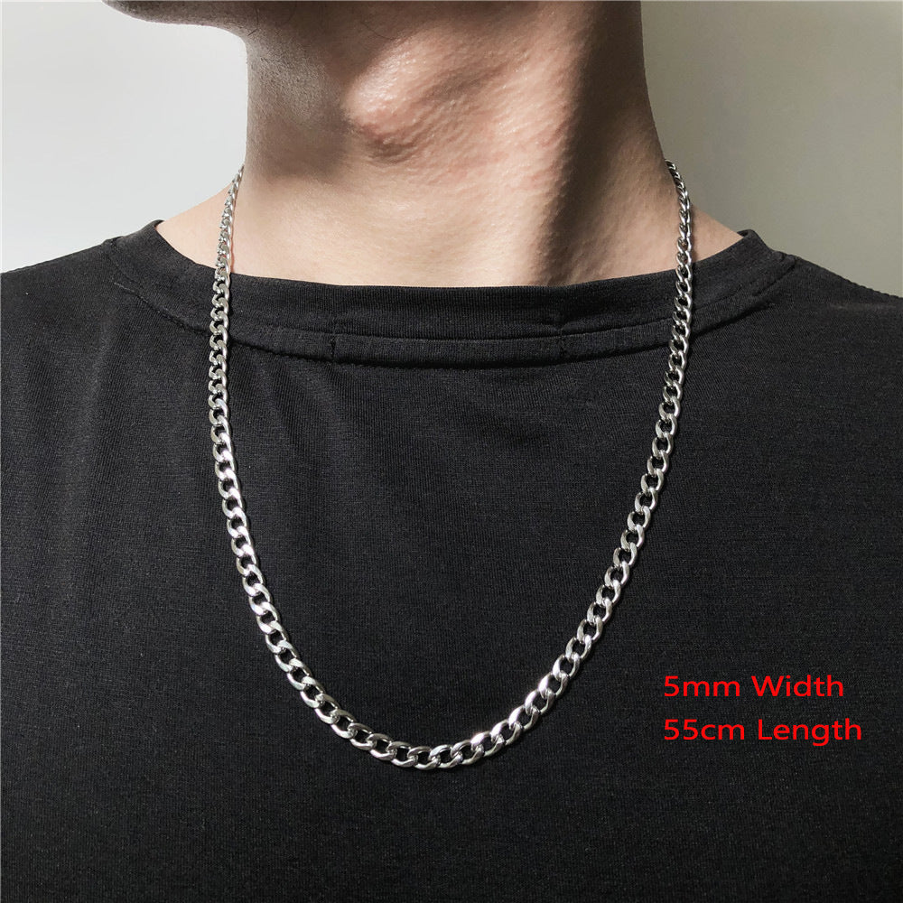 Hip-hop Punk Geometric Titanium Steel Rope Chain Necklace Unisex
