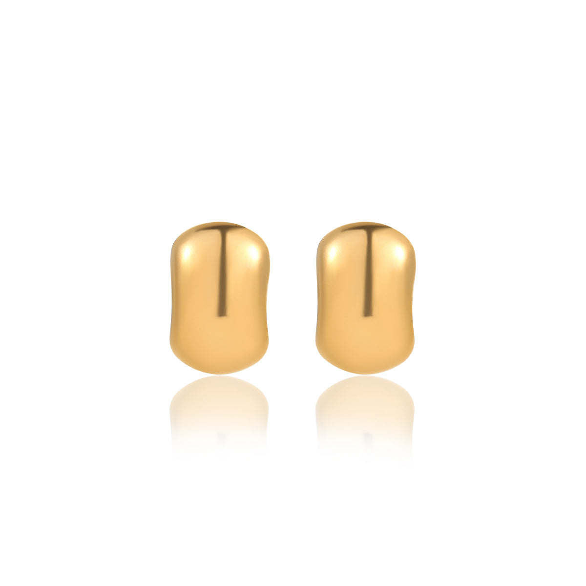 Pendientes Minimalistas Cuadrados de Acero Inoxidable con Baño de Oro de 18K para Mujer