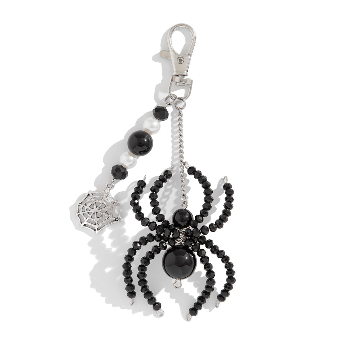 Gothic Streetwear Plated Crystal Keychain Set with Pearl Sunflower Star Moon Charms