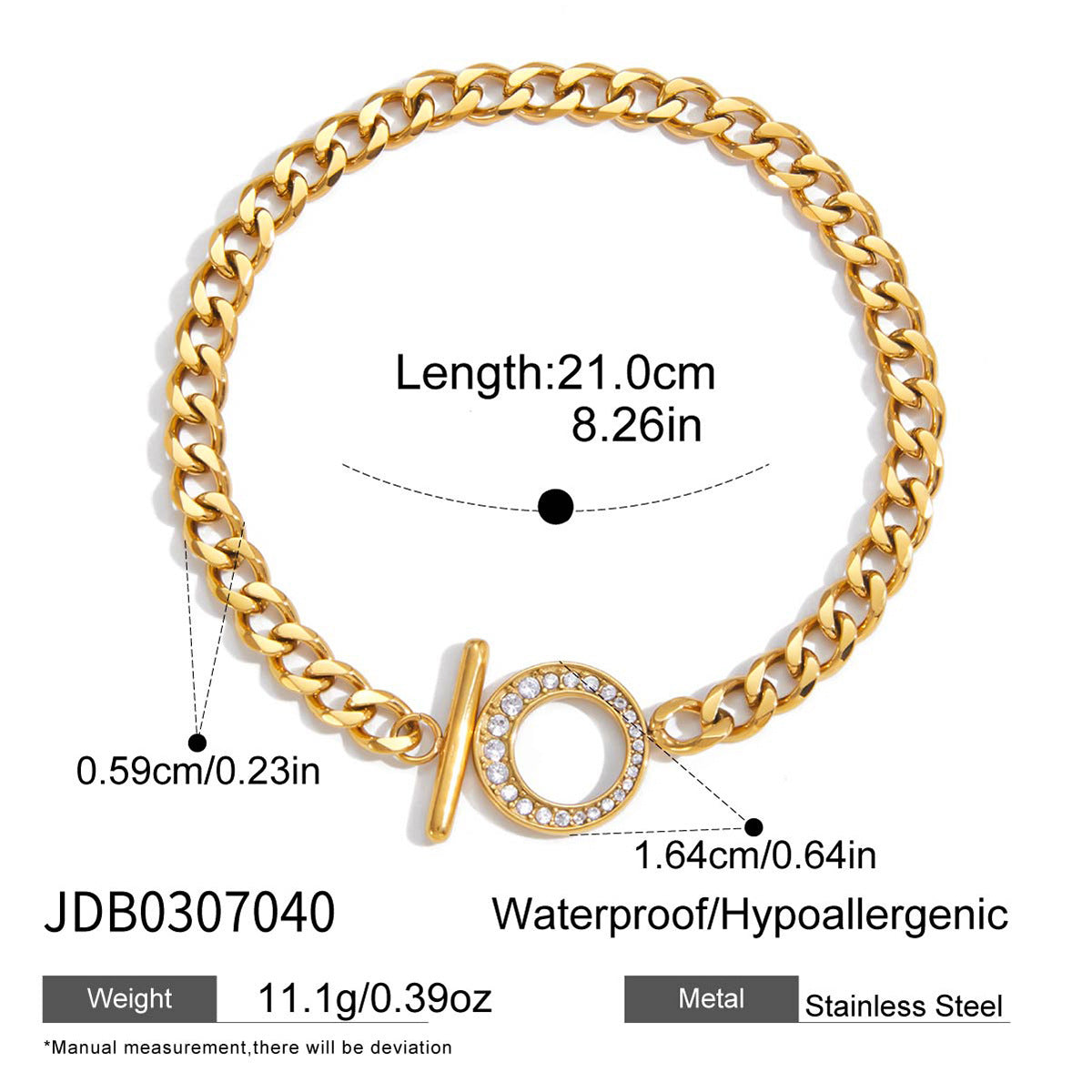 Elegant Geometric Triangle Stainless Steel Cubic Zirconia Tennis Bracelet for Women