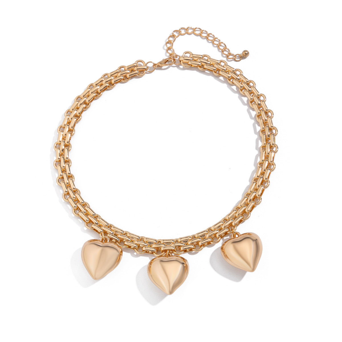 Hollow Heart and Star Alloy Plated Necklace for Women