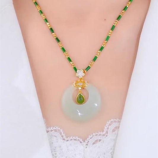 Original Design Waterdrop-Shaped Titanium Steel Necklace with Gold-Plated Copper Pendant and O-Chain for Women and Men