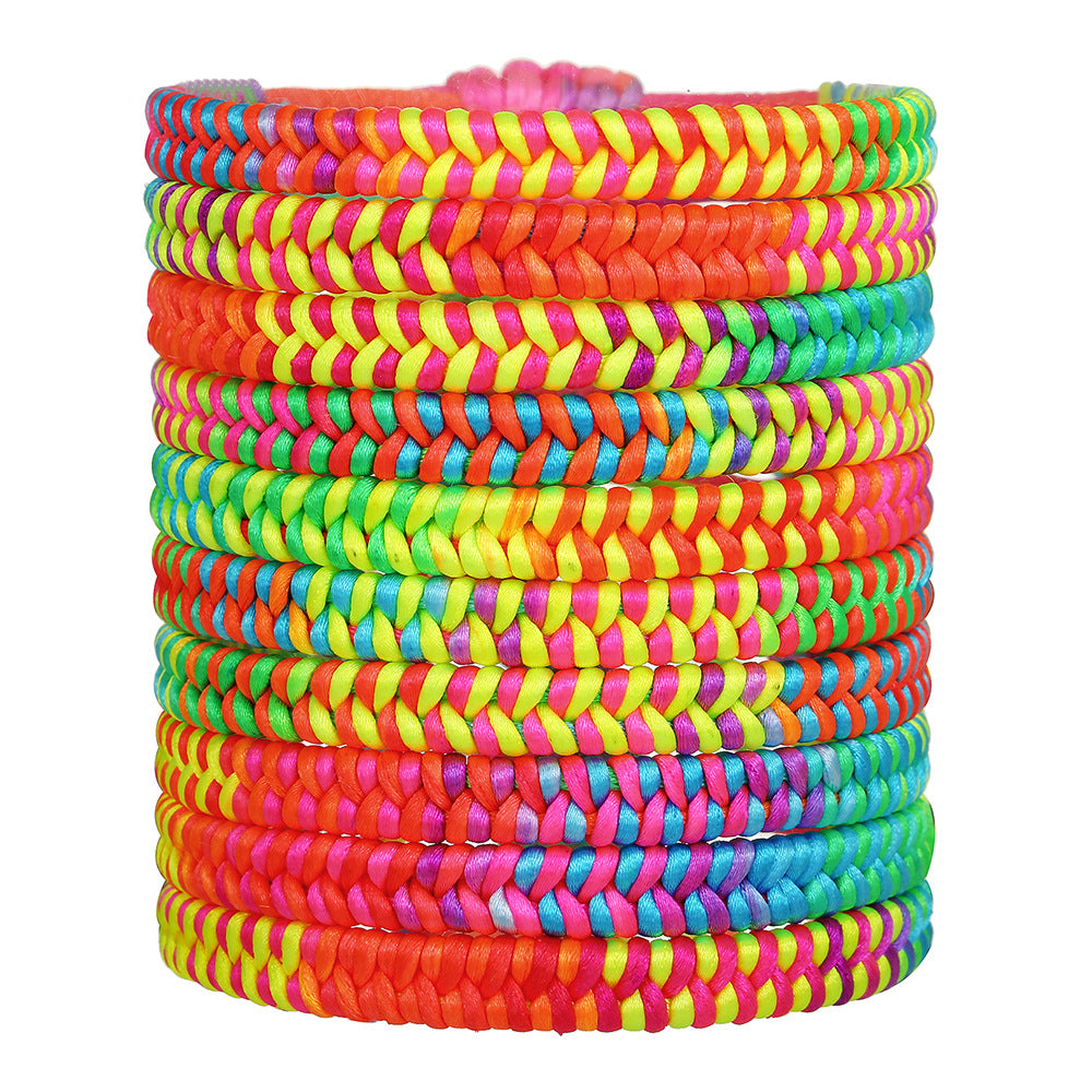 Ethnic Handmade Geometric Colorful Cord Bracelet Unisex