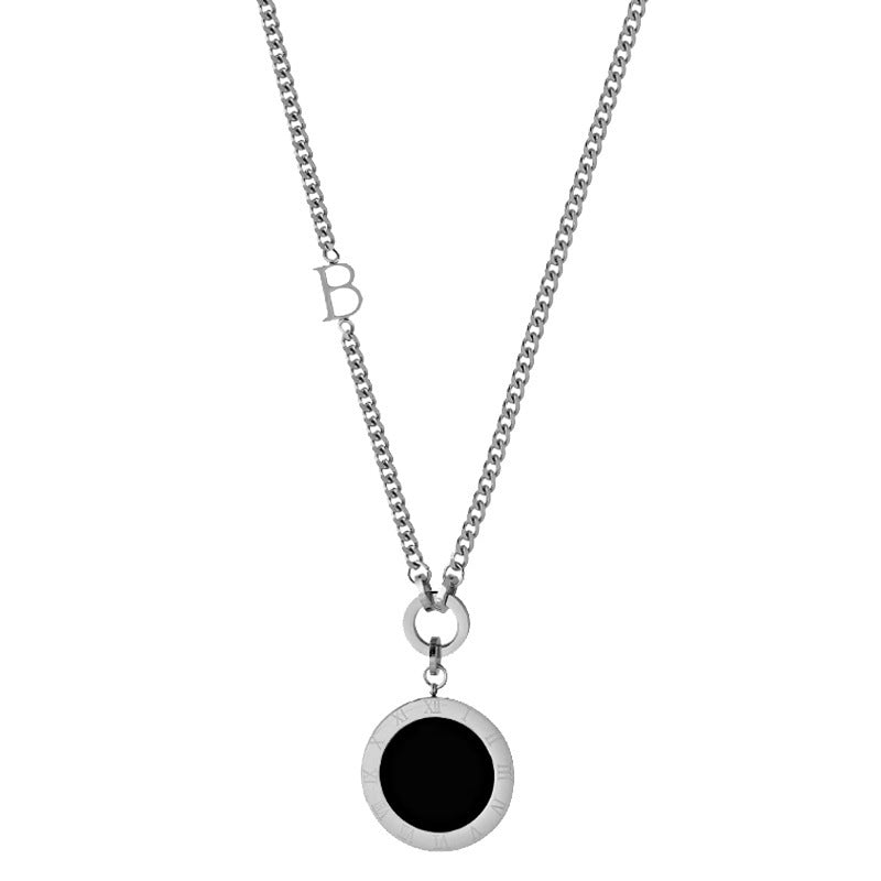 Luxury Round Geometric Stainless Steel Plated Pendant Necklace for Women