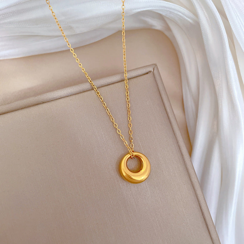 Minimalist Titanium Steel Geometric Collar Chain Necklace for Unisex