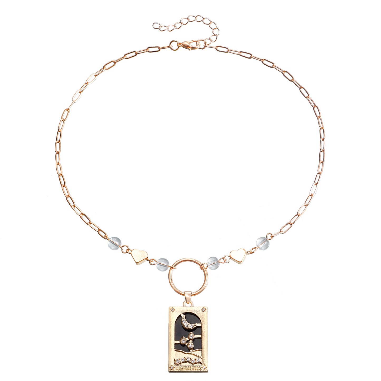 Vintage Minimalist Heart-Shaped Geometric Pendant Necklace in Alloy with Plated Finish for Women