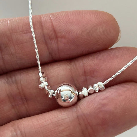 Minimalist Geometric Circle Pendant Necklace in 925 Sterling Silver with Plated Finish on Snake Chain