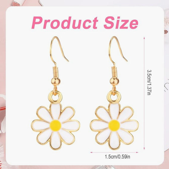 Sweet Floral Gold Plated Alloy Earrings for Women