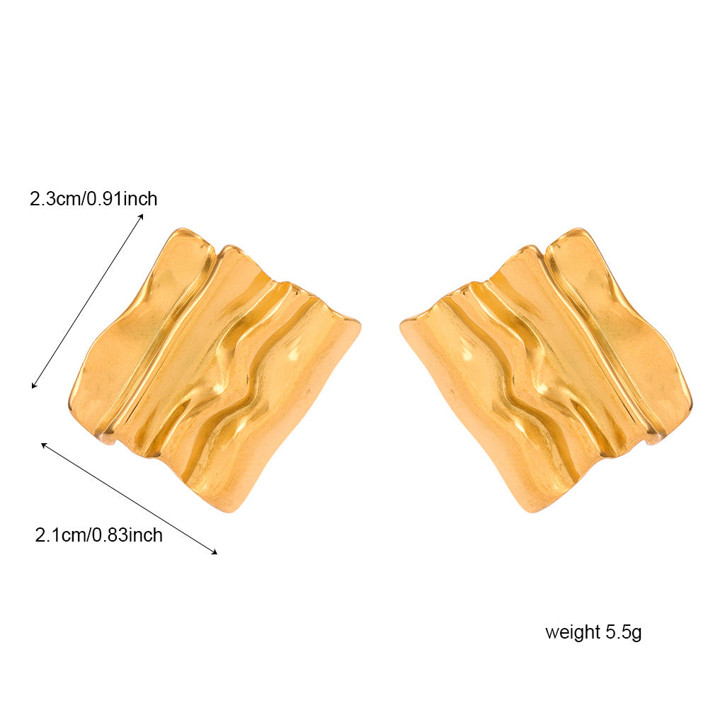 Pendientes de Tachuela de Acero de Titanio en Forma de Lazo Minimalista para Mujer, Joyería de Lujo Hipoalergénica con Chapado en Oro o Acero