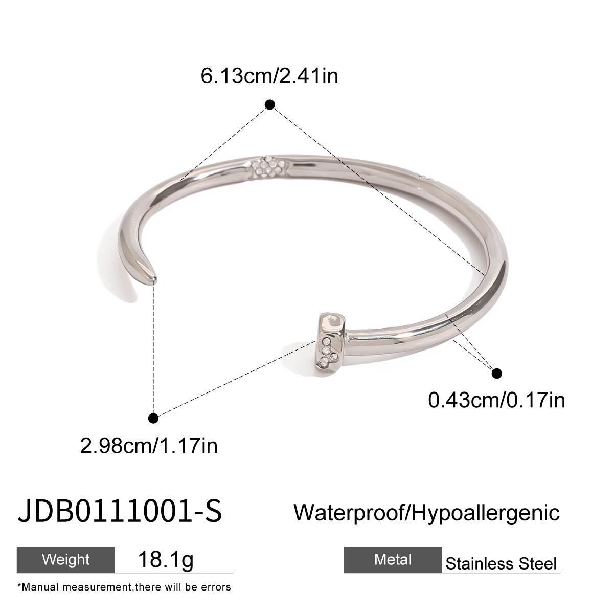 Bracciale geometrico placcato in acciaio inossidabile da donna con estetica minimalista di lusso