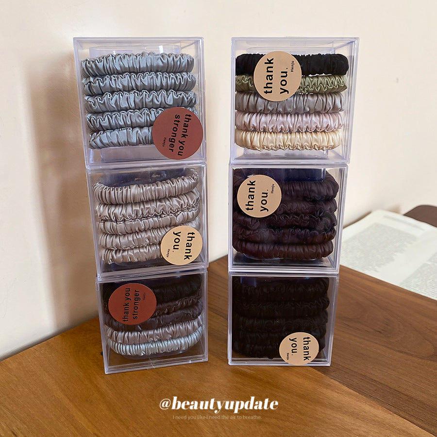 Minimalist Fabric Hair Tie Set for Ponytail with High Elasticity and Round Geometric Design for Everyday Commuting