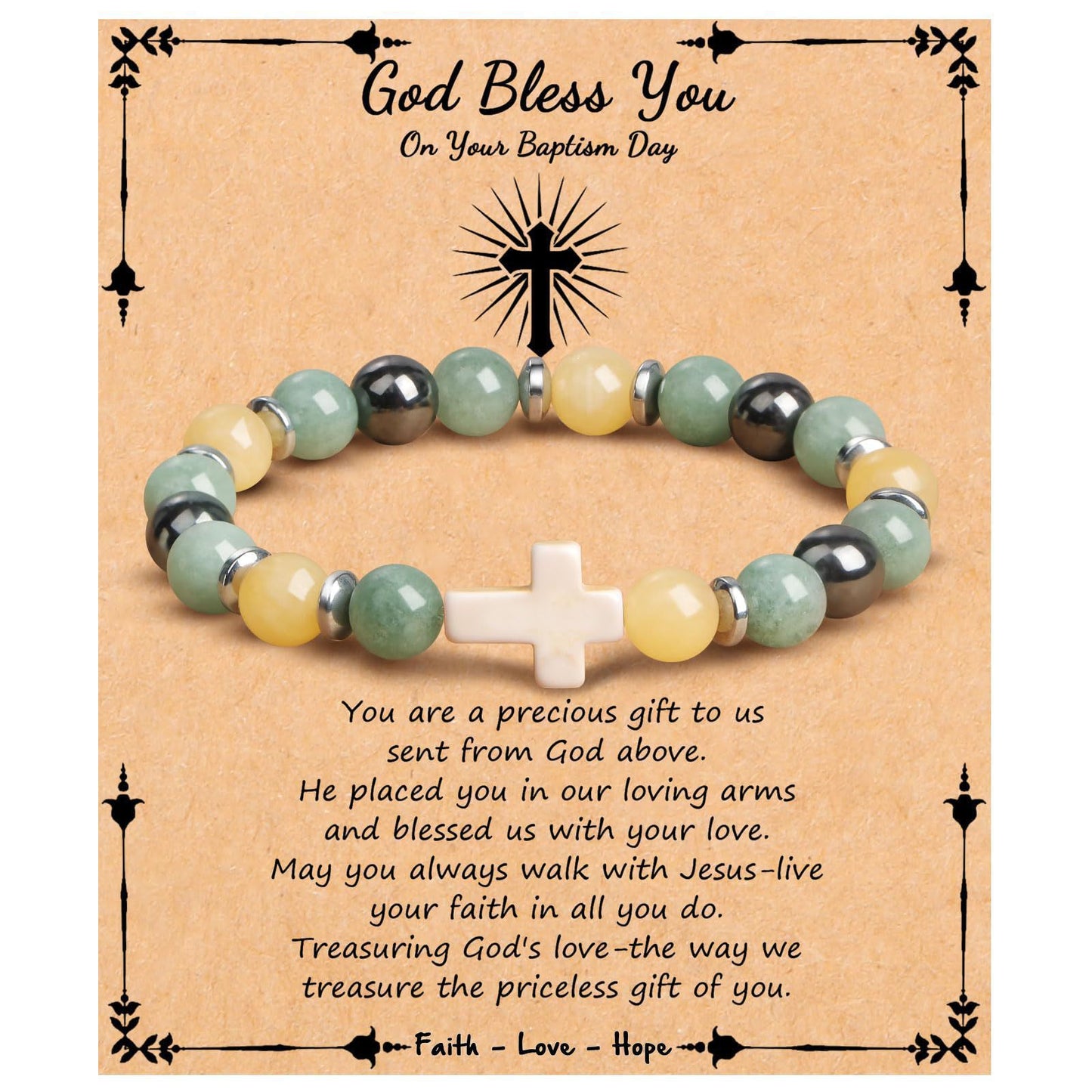 Sweet Zebra Print Heart Geometric Turquoise Beaded Bracelet