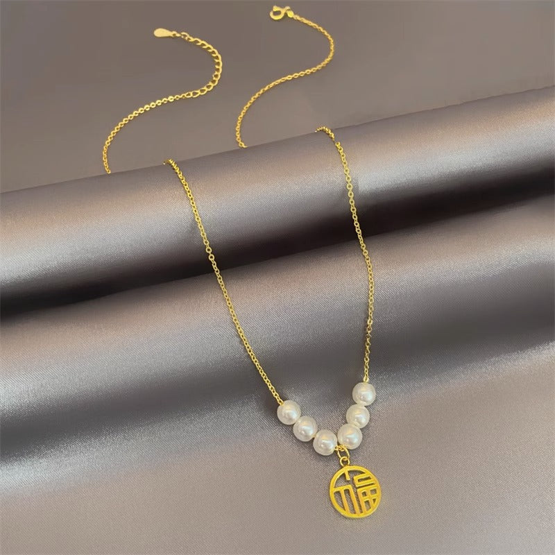 Collar colgante de acero titanio con forma irregular, diseño original para mujer, con acabado chapado