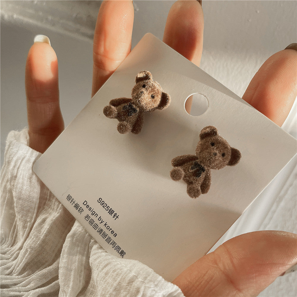 Orecchini Minimalisti Placcati in Lega a Forma di Animale con Perno in Argento Sterling 925 per Donna