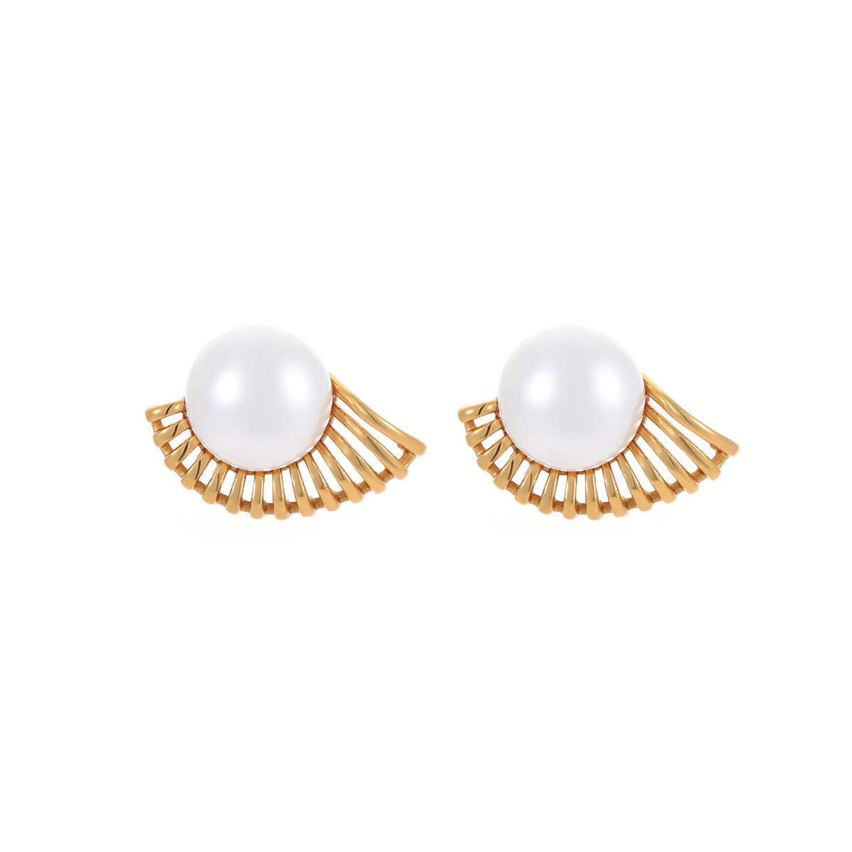 Pendientes de Acero Inoxidable Geométricos de Moda con Acabado Chapado para Mujer