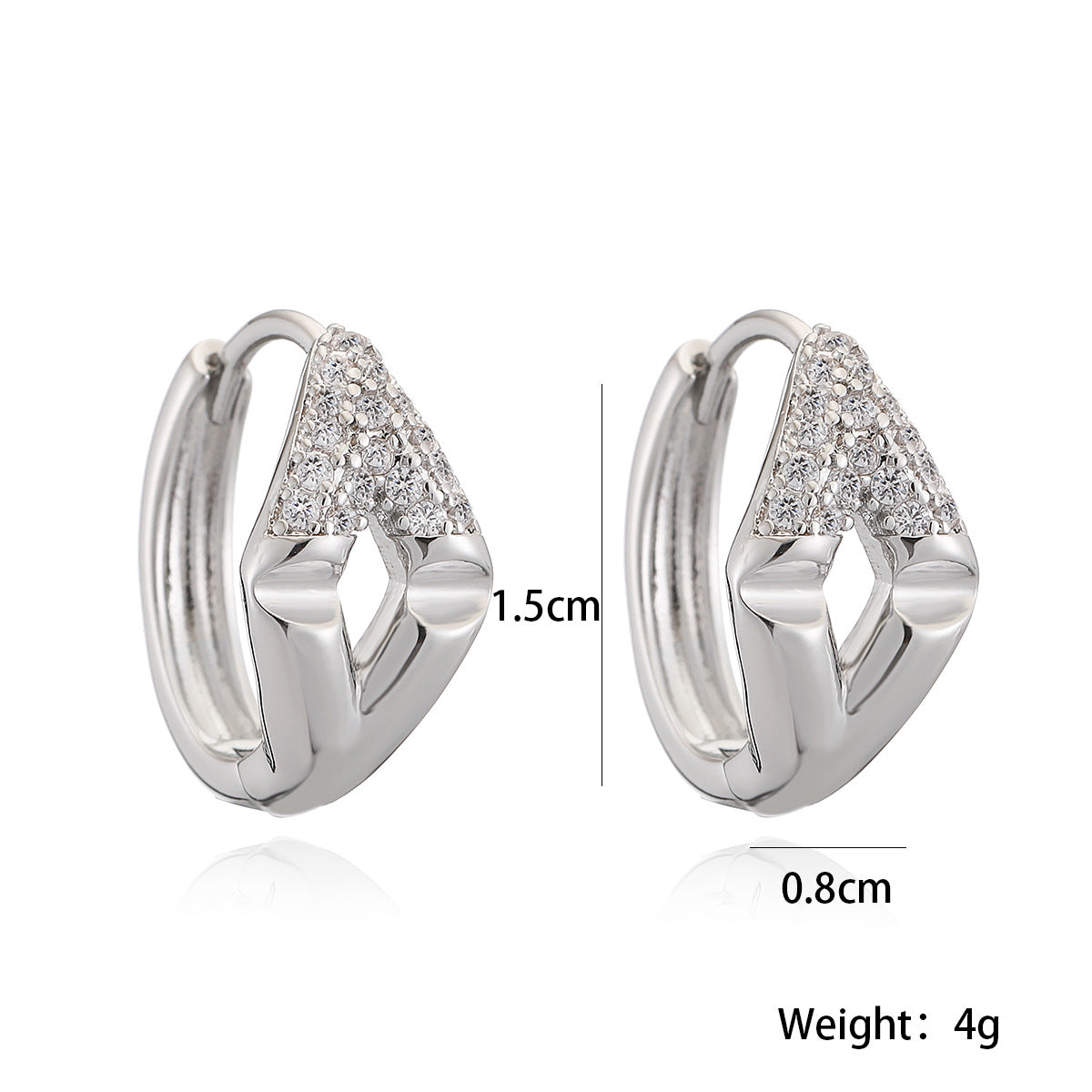 Orecchini a Cerchio Geometrici Minimalisti in Rame per Donna con Accenti in Zirconia Micro-Pave