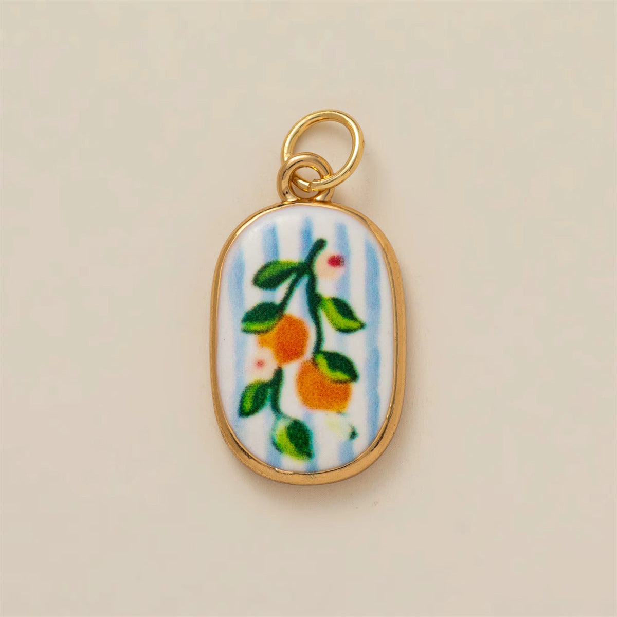 Minimalist Fruit Pattern PVD Plated Brass Charm Bar