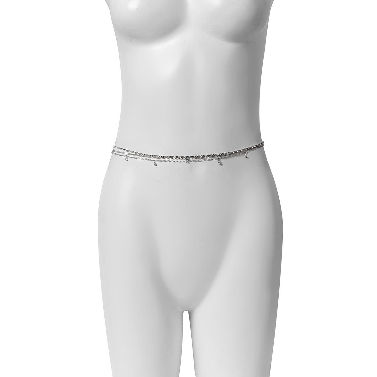 Minimalist Heart-Shaped Metal Body Chain with Rhinestone Accents and Lobster Clasp for Women