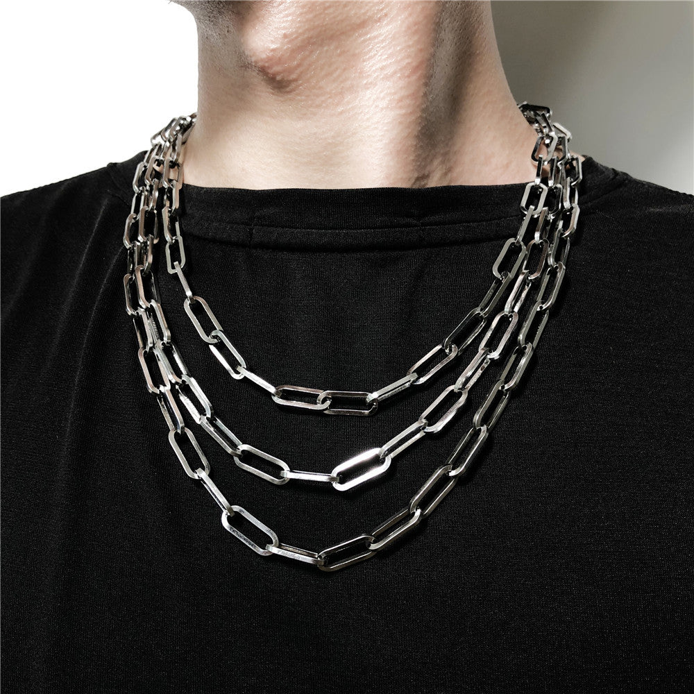 Hip-hop Minimalist Geometric Titanium Steel Curb Chain Necklace Unisex