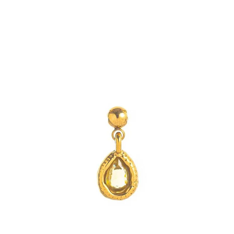Teardrop Stainless Steel PVD Gold Plated Necklace for Unisex
