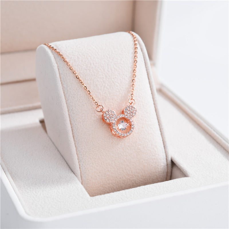 Minimalist Four-Leaf Clover Pendant Necklace in Titanium Steel with Plated Finish for Women