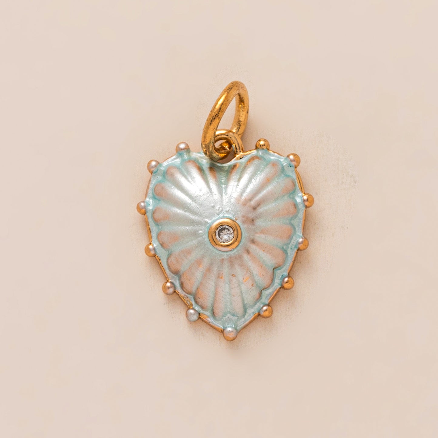 Vintage Heart Brass Plated Charm Bar Cable Chain Pendant