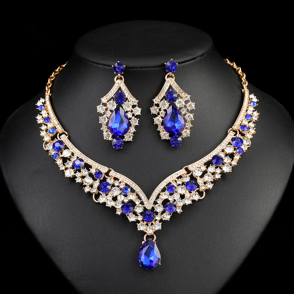 Vintage Style Floral Pattern Geometric Dot and Line Alloy Necklace Set with O-Chain and Matching Earrings for Women