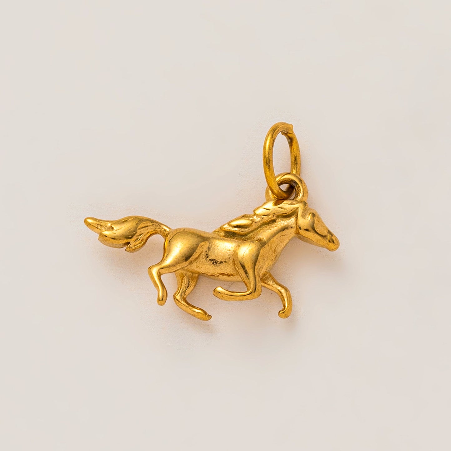 Vintage 18K Gold Plated Stainless Steel Elephant Pendant Charm Bar