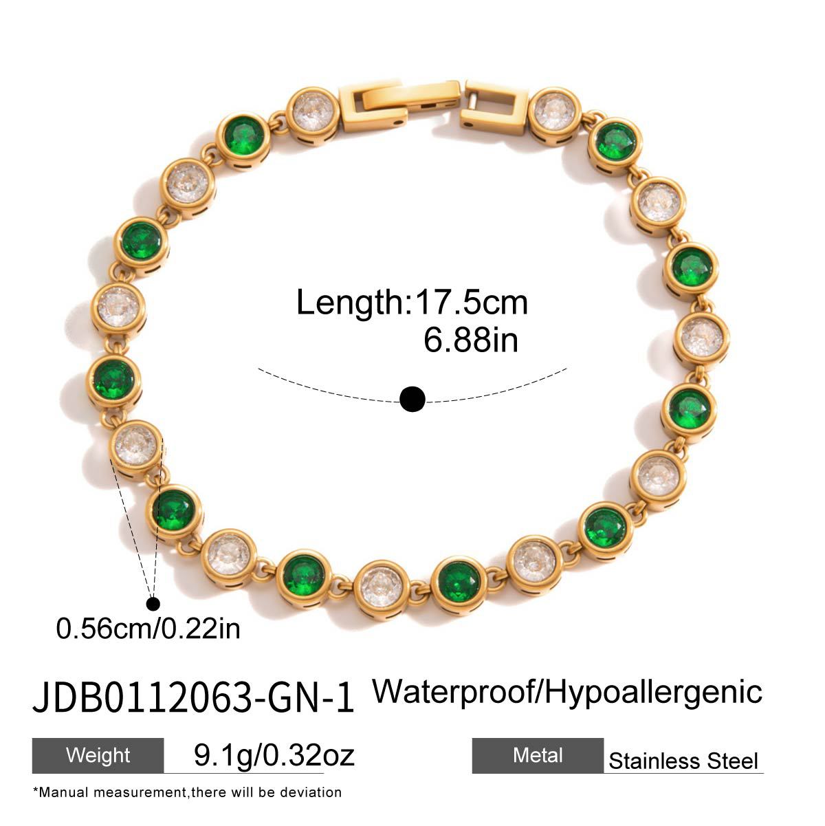 Elegant Geometric Stainless Steel Plated Bracelet with Cubic Zirconia for Women