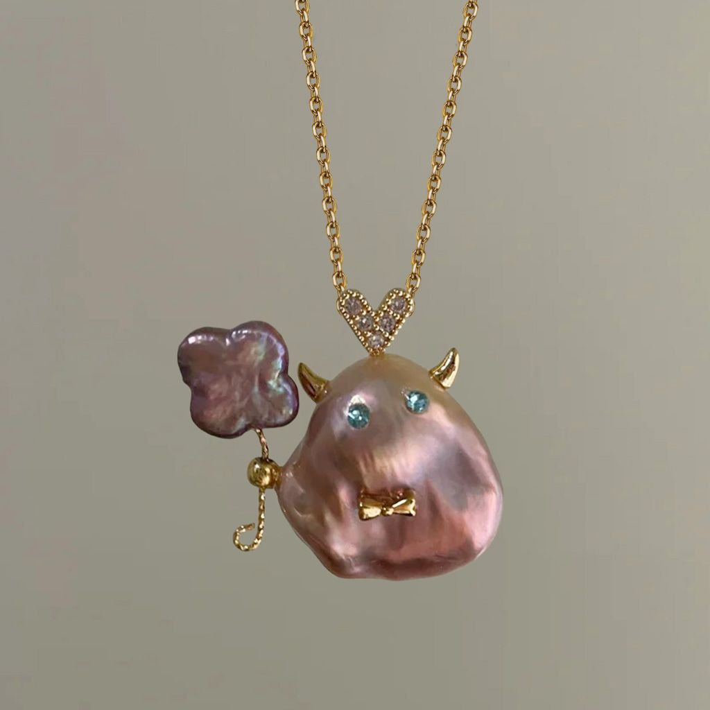 Vintage Ocean-Themed Fish Pendant Necklace in Titanium Steel with Plated Finish for Women