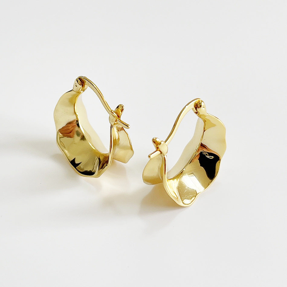Minimalist Cloud-Shaped 925 Sterling Silver Stud Earrings for Women with Pearl Inlay
