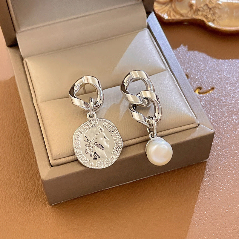 Pendientes ovalados de acrílico estilo vintage francés con postes de acero, diseño geométrico, acabado electrochapado, joyería elegante y ligera de lujo para las orejas