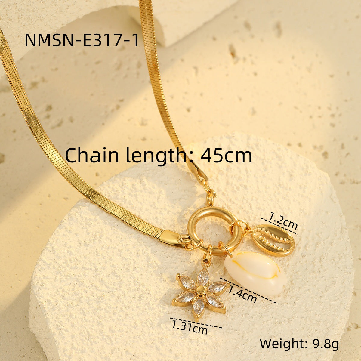Collana da donna alla moda con ciondolo a cuore in acciaio inossidabile placcato