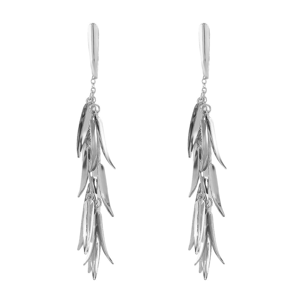 Pendientes Colgantes Minimalistas de Borla en Forma de Espiga de Trigo para Mujer en Hierro con Acabado Chapado