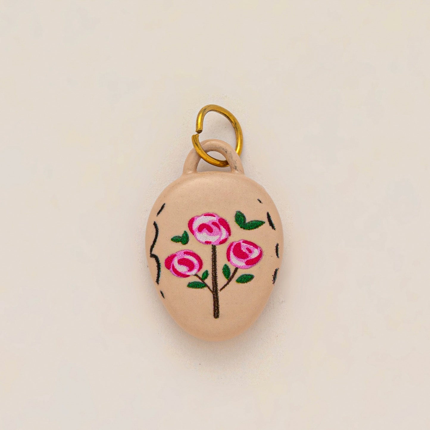 Vintage 18K Gold Plated Stainless Steel Strawberry Charm Bar for Women