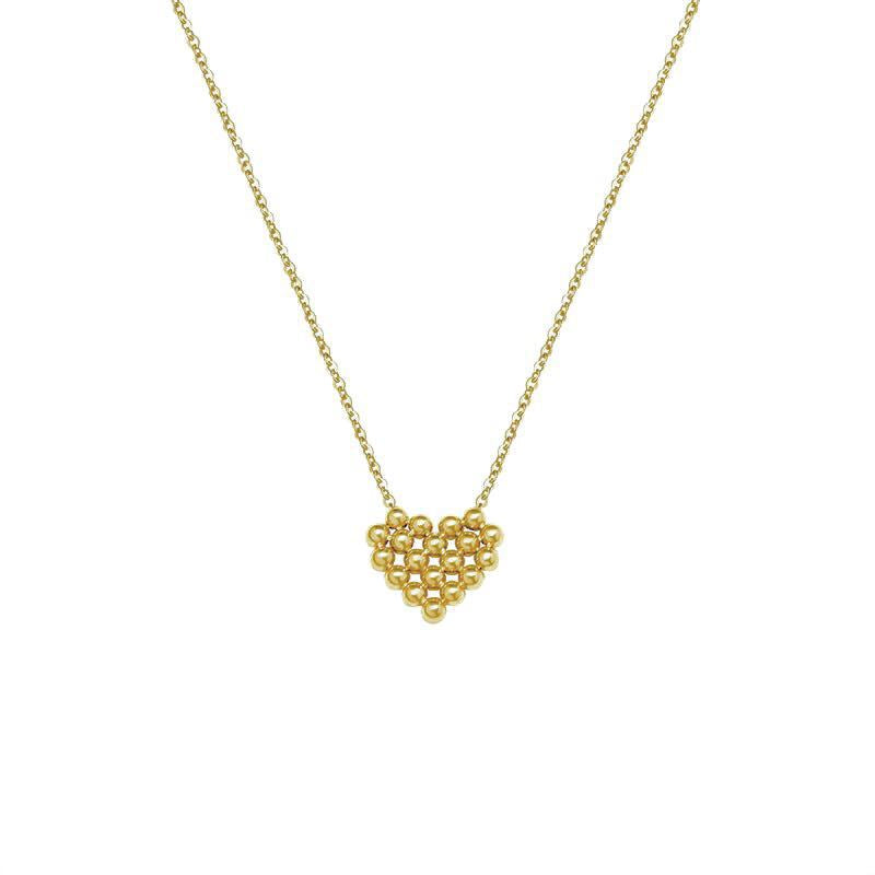 Collana Minimalista da Donna in Acciaio al Titanio Placcato Oro 18K con Cuore