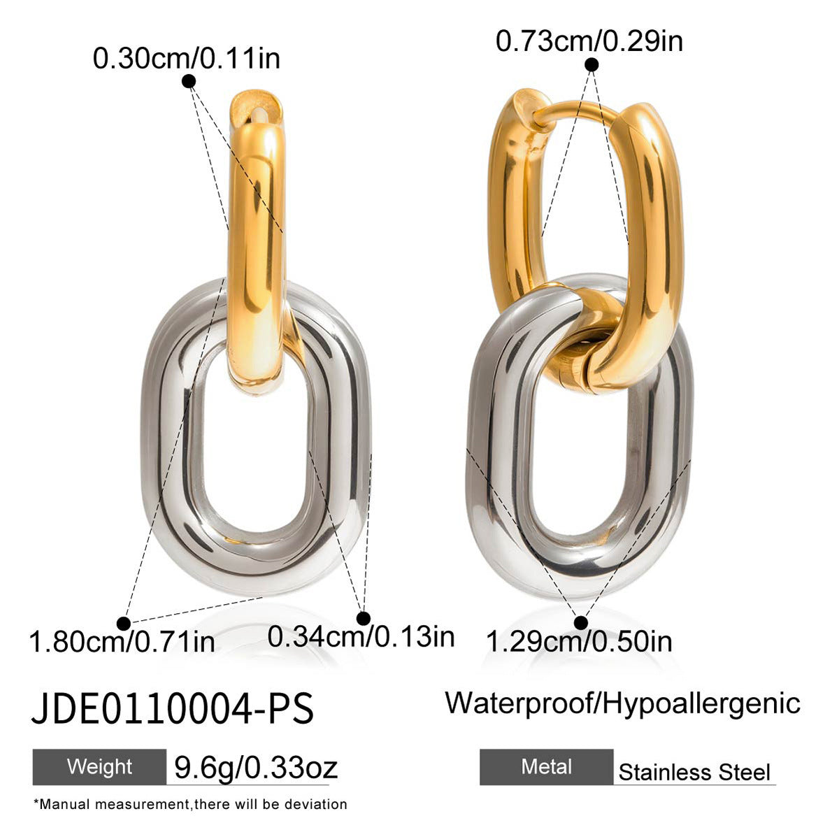 Orecchini a Cerchio Geometrici Minimalisti da Donna in Acciaio Inossidabile con Finitura Placcata Ipoallergenici Leggeri Gioielli di Lusso