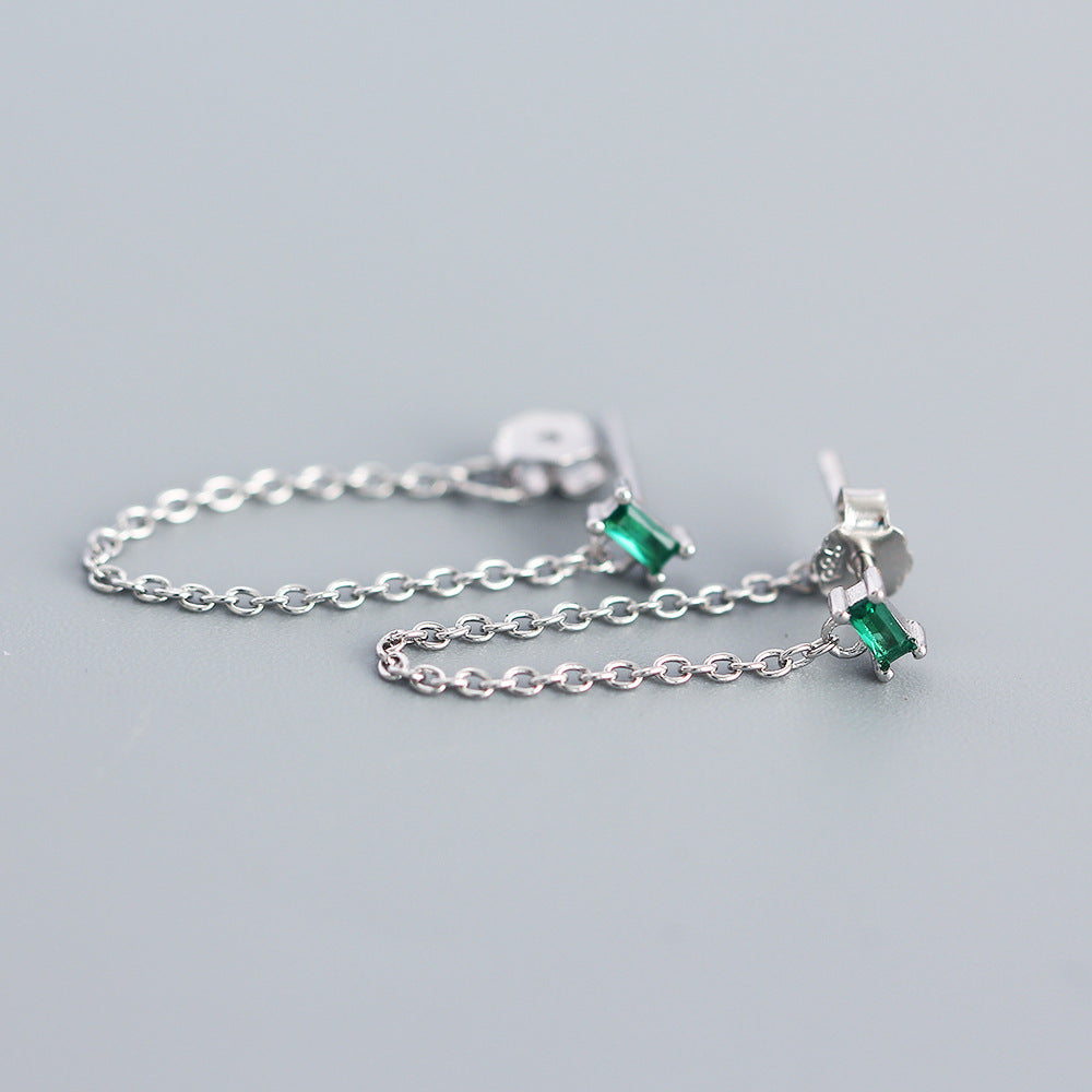 Eleganti Orecchini Pendenti a Goccia da Donna con Nappe a Quadrato Geometrico in Zirconia Cubica, in Argento Sterling 925
