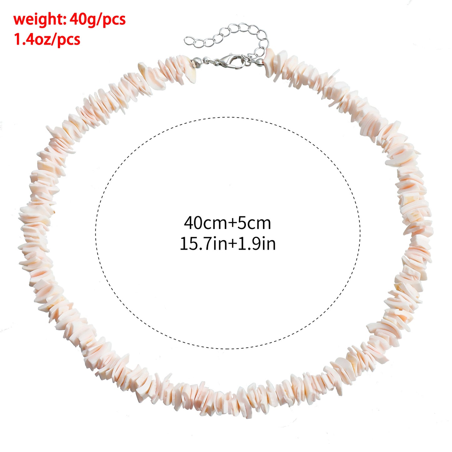 Collar de moda con colgante de concha irregular geométrica para mujer con acabado galvanizado