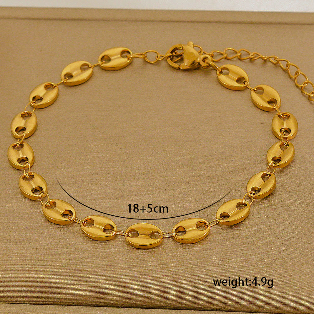 Set di bracciali multistrato minimalisti in acciaio inossidabile con placcatura sottovuoto, da indossare tutti i giorni