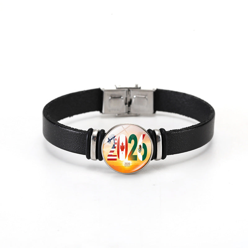 Casual Geometric Plated Leather Bracelet Unisex