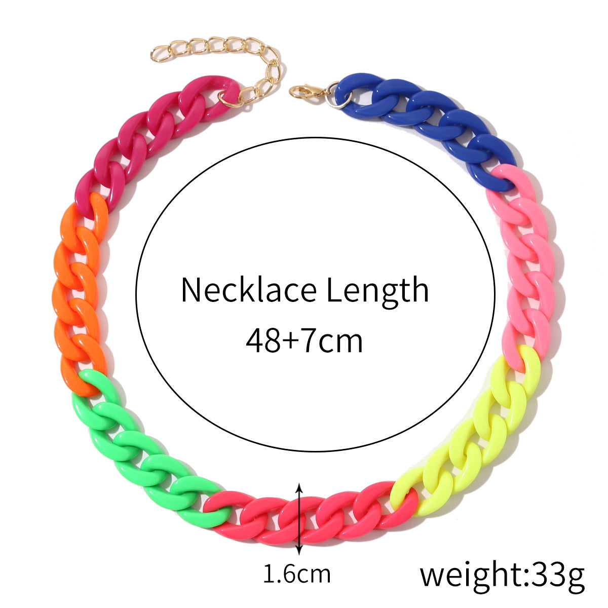 Hip-hop Geometric Acrylic Flat Necklace for Women