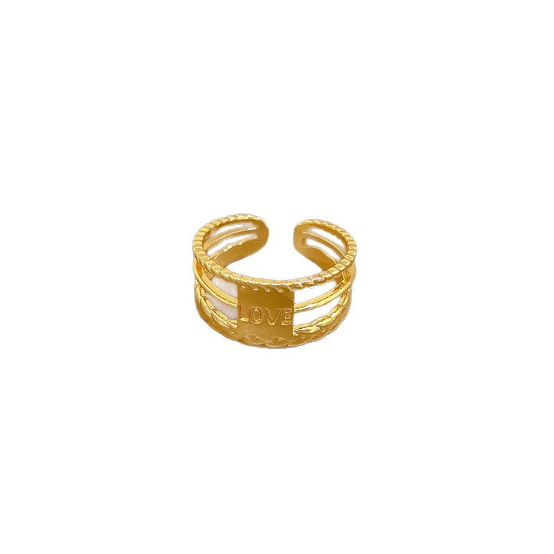 Minimalist Sweet Gold Plated Crown Shape Brass Ring for Women and Couples