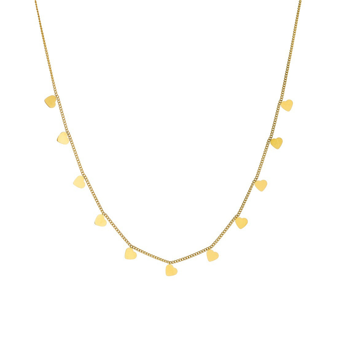 Minimalist Gold Plated Heart Stainless Steel Necklace for Women