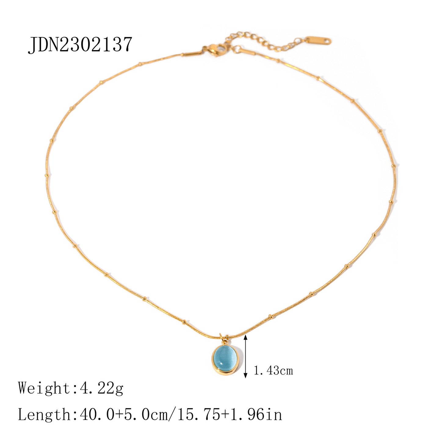 Collana con pendente in perla in acciaio al titanio geometrico minimalista con finitura placcata da donna Catena per clavicola in acciaio inossidabile