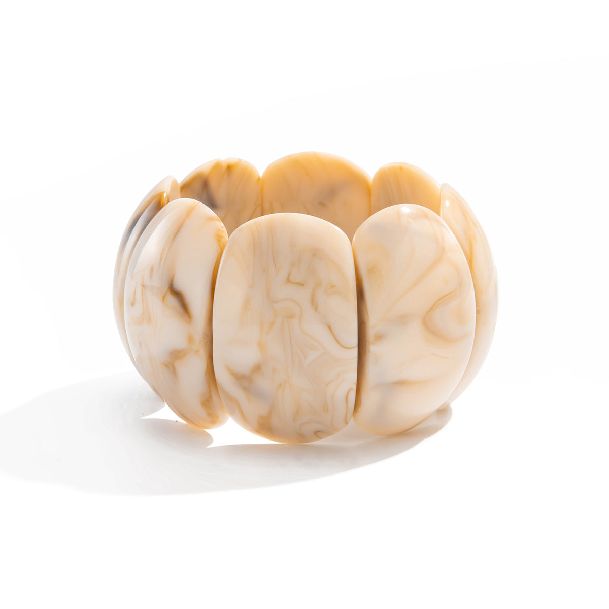 Vintage Geometric Oval Resin Wide Cuff Bracelet